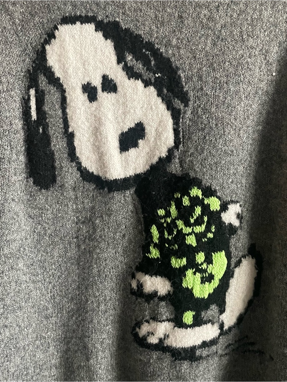 American Eagle Snoopy Halloween Skeleton Oversized Sweater - Picture 4 of 9